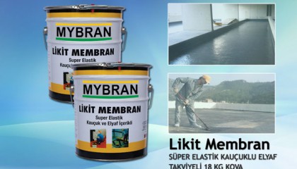 Likit Membran Süper Elastik Kauçuklu Elyaf Takviyeli 18 Kg Kova